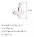 Polished butterfly charm in 18K gold and steel finish for DIY jewelry crafting - DY1424 Butterfly Silver