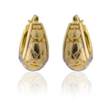 Golden liquid lava heart stud earrings with metallic texture and mirror reflection - Gold XLEH019 (Heart Embossed)