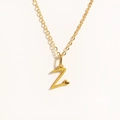 Golden heart necklace with letter Z pendant on a delicate chain in a minimalist style - Gold - Letter Z