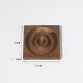 Square wood jewelry tray with circular groove and 10x10cm size dimensions shown - Walnut Medium Square (10x10cm)