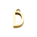 3D klobiger Gold-Edelstahl-Buchstabe D Anhänger Halskette für Damen im minimalistischen Stil - D (Mit Kette) / Gold - Buchstabe D