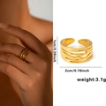 Multi-layer hollow titanium steel ring in gold finish with 1cm width and 3.1g weight - Gold 128