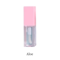 Glossy mirror lip glaze with pink square cap and transparent aloe extract bottle - 7Aloe