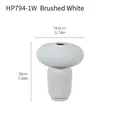 Vaso in ceramica spazzolata bianca Morandi HP794-1W con parte superiore piatta, 18cm - Bianco Spazzolato