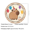 Cartoon Wasserschwein Geburtstagspappteller 9 Zoll mit gewelltem Rand Design - 9 Zoll Teller 10 Stk.