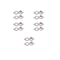 Set of 10 silver infinity charms with blue evil eye pendants and sparkling crystals - Silver Infinity Blue Evil Eye Connector (XH40717) / 10 Pieces Pack