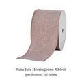 Solid natural linen ribbon roll with stitched edges for gift wrapping 63mm x 10 yards - Solid Fine Linen