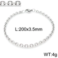 Punk Edelstahl 3,5mm O-Kette Armband mit Karabinerverschluss für Damen und Herren - 3.5mm Breite (KB139971-Z)