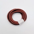 Detailed close-up of 6mm reddish brown stitched leather cord for DIY bag handle making - Dark Brown