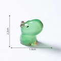 Cute green translucent capybara figurine variant with dimensions 2.2cm by 1.9cm - Glow-in-the-Dark Green