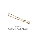 Chaîne à billes dorée 2x142mm avec fermoir pour la création de bijoux DIY - Chaîne à Billes Dorée 1pc