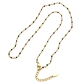 French vintage style golden necklace with black beads and adjustable lobster clasp - Gold Chain Black Beads (SL030)