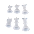 Lot de 6 moules en silicone pour pièces d'échecs en résine époxy pour création DIY - Lot de 6 Moules de Pièces de Échecs