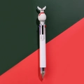 Multicolor Christmas ballpoint pen featuring a cute reindeer topper on a white barrel - Snowman - White Barrel
