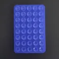 Blue 40-grid square silicone suction cup mat for mobile phone anti-slip accessory - Double Sided 24 Holes / Dark Blue