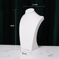 White mannequin jewelry display stand 30cm height for necklace and pendant showcase - White PU H-type 30cm High