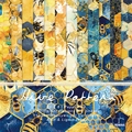 6x6 inch Hive Pattern paper pad with 24 sheets of 160gsm vintage bee and honeycomb cardstock - R2409a 24 Sheets