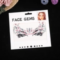 Bijoux de visage adhésifs avec perles roses et cristaux argentés pour maquillage fête - Rose