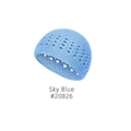 Himmelblaue, handgehäkelte Mütze mit Weizenährenmuster und hohlem Strickdesign - Hellblau