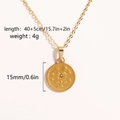 Detailed size specifications for gold rose pendant necklace with dimensions and weight - Round Rose Cameo (Style 5)