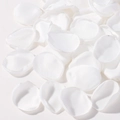 Pile of soft white silk rose petals for wedding decoration and event flower tossing - White Round (32)