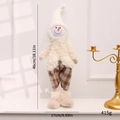 Pupazzo di neve natalizio in peluche con pantaloni a quadri e dimensioni dettagliate - Pupazzo di neve in piedi bianco