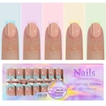 Press-on nail kit with 15 sizes of blue French tip nails and soft gel system - 5-Color French Press-on Nails 02
