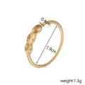 Detailed view showing ring size of 1.9cm and 0.4cm sunburst charms on gold band - Gold Three Circles Pattern Style (XB48120D9)