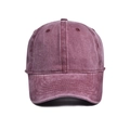 Casquette de baseball rétro en coton délavé bordeaux avec visière incurvée - Bordeaux
