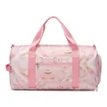 Sac de sport imperméable motif marbre rose et doré avec poignées et poche zippée - Rose marbré
