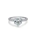 Eleganter S925 Silberring mit großem herzförmigem Zirkon und funkelndem Besatz - US Größe 6 / Ring
