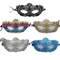 Lace masquerade masks in black, rainbow, gold, silver, and blue with ribbon ties - One Size / Assorted Colors Lace Masks Set