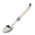 Cream Laguiole style stainless steel spoon with polished finish and rivet handle - Single Dinner Spoon / Cream