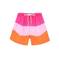 Badeshorts für Jungen mit pink-orangefarbenem Blockdesign und Kordelzug am Bund - 152 / Rosa Rosa Orange
