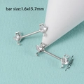 Détail de piercings de mamelon en acier inoxydable en forme de cœur avec zircons et tailles - Zirconium Coeur