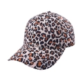 Detailed close-up of classic leopard print pattern on thick cotton canvas baseball cap - Adjustable / Red Leopard