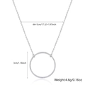 Detailansicht von 925 Silber Kreisanhänger Maße 3cm und 44+5cm Kettenlänge - Halskette Zirkon Eingelegter Kreis 30mm