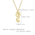 Minimalist gold stainless steel seahorse necklace with 26mm geometric hollow pendant - Seahorse Style (LN1838 Gold)