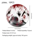 Piatti di carta usa e getta con macchie di sangue Halloween per decorazione tavola - Piatti di carta grandi