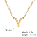 18k gold plated stainless steel initial Y pendant necklace with adjustable chain - Letter Y
