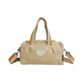 Khaki cylindrical sports dance bag with striped handles and adjustable shoulder strap - Lotus Pink