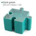 Set scatole portaoggetti puzzle verde scuro con sei contenitori impilabili e coperchio - 691.2g (6 Scatole + 1 Coperchio) / verde scuro