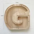 Letter G shaped oak wood money box with acrylic panel and 17.5cm dimensions - Letter G