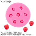 Pink 3D raspberry silicone mold with 7 cavities for DIY fruit cake dessert decoration - Large / Pink