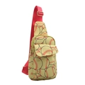 Borsa a tracolla sportiva in nylon giallo chiaro con motivi di cuciture da baseball rosse - Stile Baseball Giallo