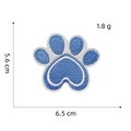 Toppa ricamata zampa di gatto blu 5,6x6,5cm con adesivo termico per fai da te e vestiti - Forma a zampa di gatto