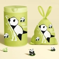 Bolsa de basura verde con cordón y un bonito estampado de panda para la cocina del hogar - Panda Engrosado (Cordón) / 1 Rollo (15 Unidades)