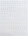 Holographic gold alphabet nail art stickers sheet with JO-1784 model laser letters - 1784-Silver