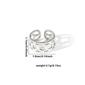 Silver chain style adjustable titanium steel ring with woven texture and open design - TYR0411 / Silver Chain Weave