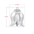 Detailansicht des Tulpenanhängers mit Maßen von 17,5 mm Breite und 23 mm Höhe - Groß (17.5mm*23mm) / Weißgold